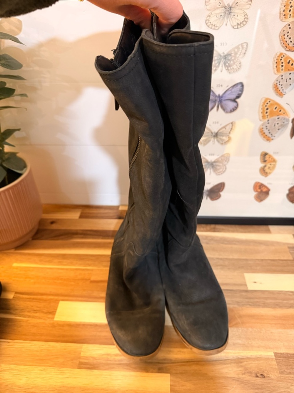 Aldo Black Zip-Detail Boots - Picture 3 of 5